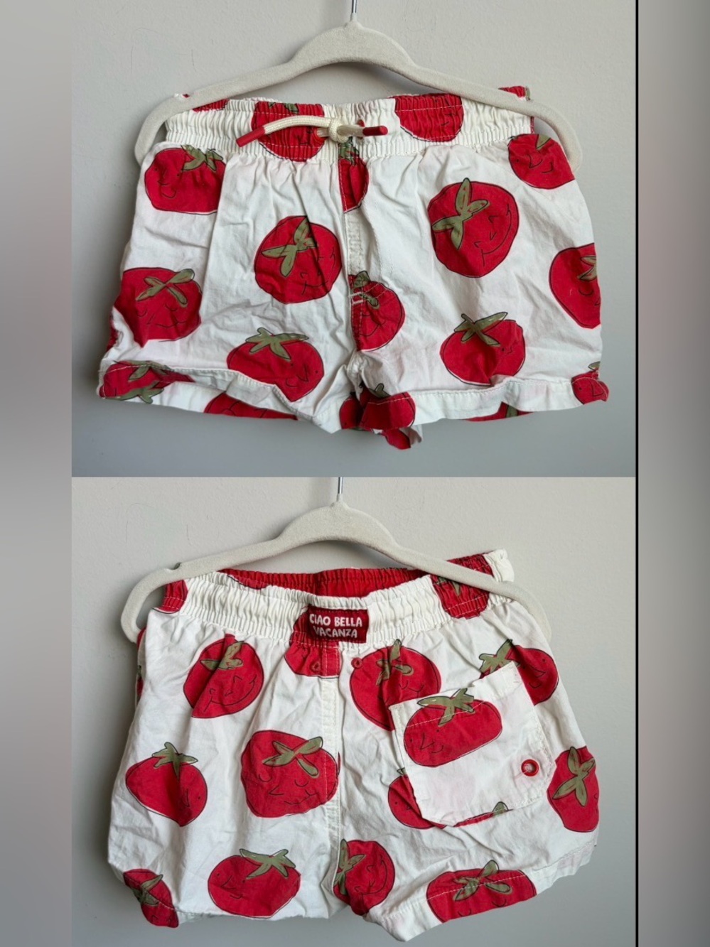 Zara Kids White Tomato Print Shorts